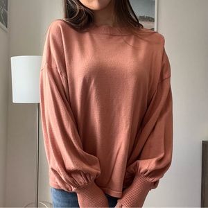 Oversized balloon sleeve sweater